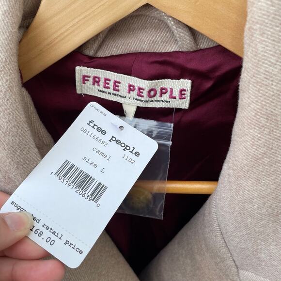 Free People Hannah Slouchy Blazer Coat Camel - Picture 3 of 8